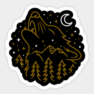 Wolf Howling Sticker